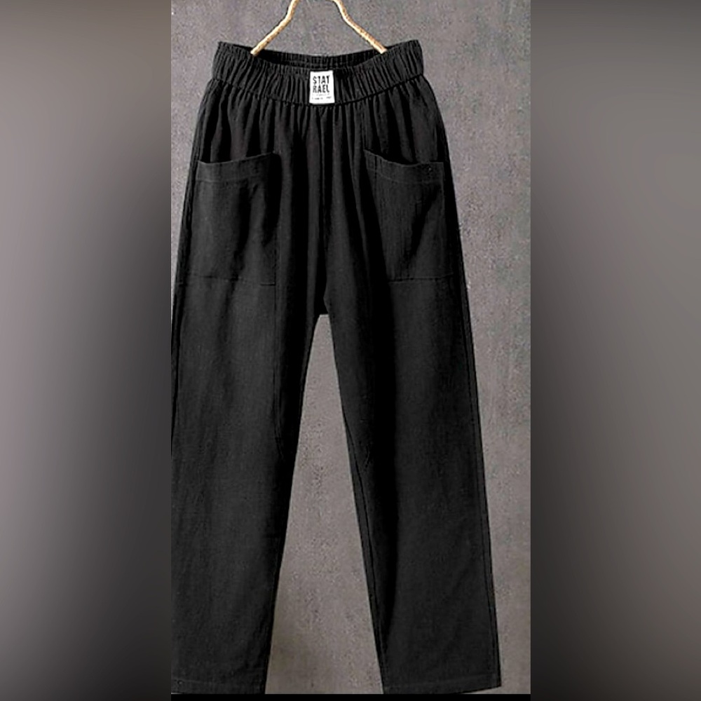 NEW Casual Black Baggy pants with pockets